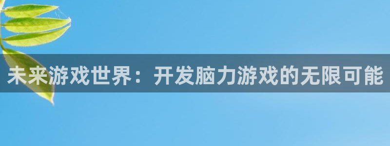 沐鸣2平台招商：未来游戏世界：开发脑力游戏的无限可能